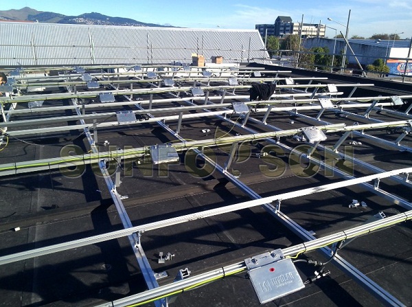 solar aluminum racking mount for flat roof 