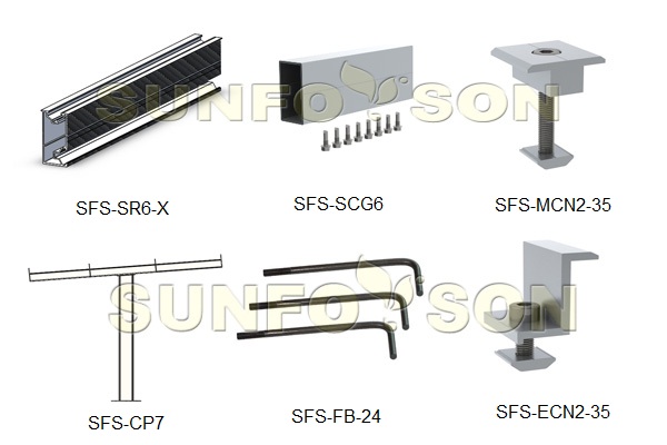 components for carport mounting structure