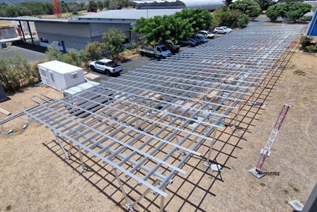 ฐานรากโรงจอดรถพลังงานแสงอาทิตย์ Sunforson พร้อมเสาเข็มสกรู